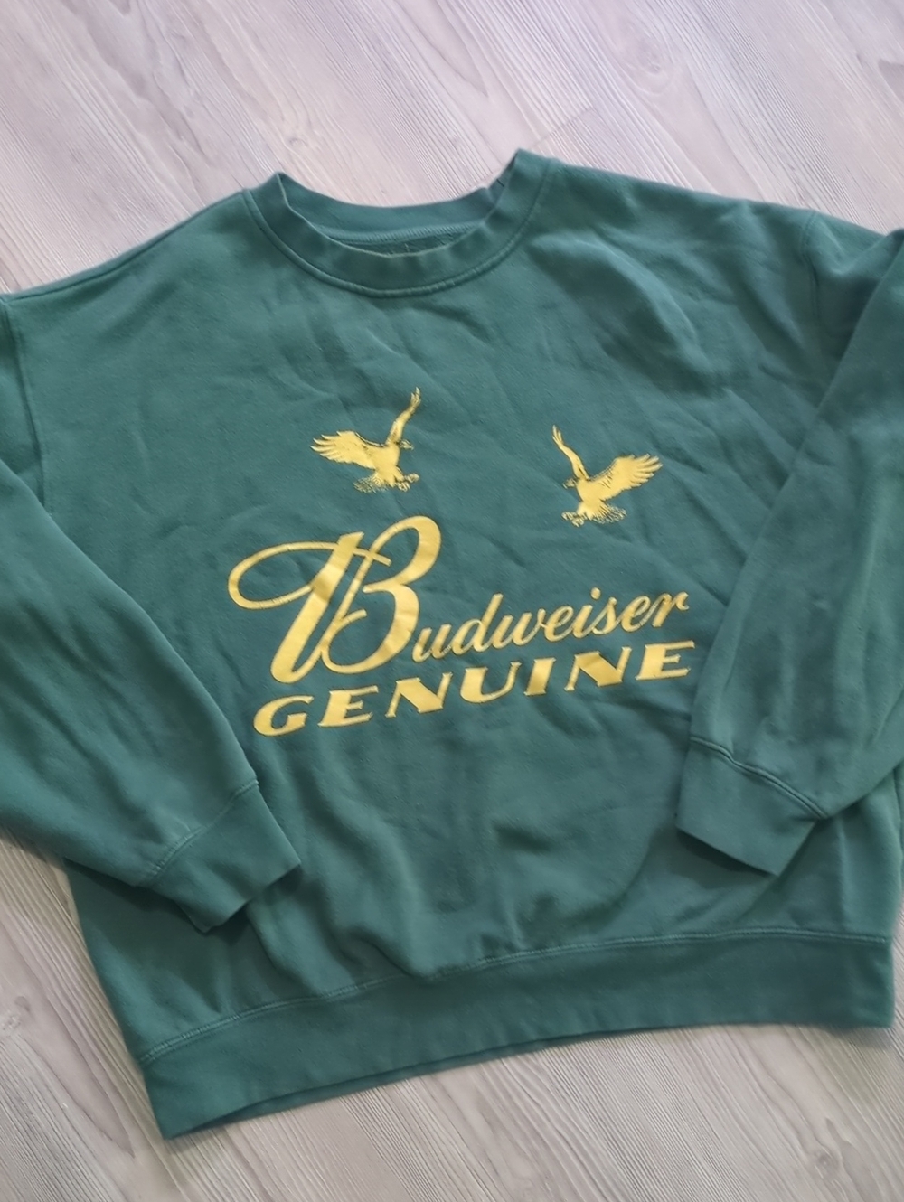 PacSun x Budweiser Genuine Graphic Crewneck Sweatshirt Green Oversized Unisex XL